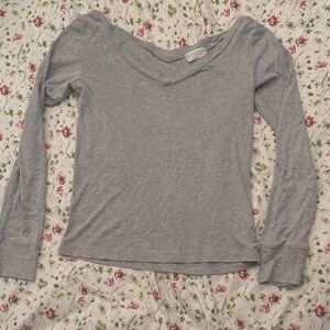 Gray Long Sleeve Top